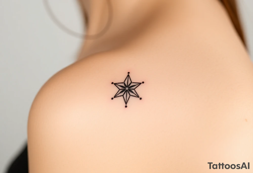 A star tattoo design. . black and white. small tattoo idea