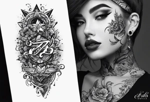 Make a shape by combining letters "EUB" tattoo idea