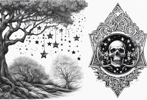 Poison tree with stars tattoo idea