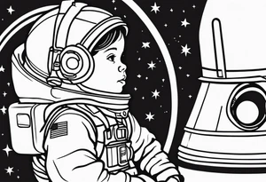 space shuttle mission sts-131 mission patch tattoo with a space shuttle launch being watched by a little girl included tattoo idea