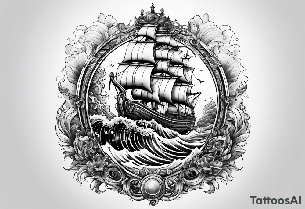 Neptun steht im Wasser tattoo idea
