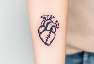 medieval human heart woodcut tattoo idea