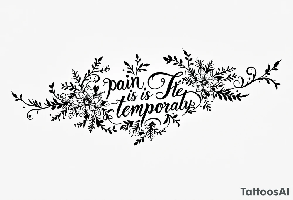 Indian style Henna tattoo including words pain is temporary and make it taller than it is wide and have it flowing tattoo idea