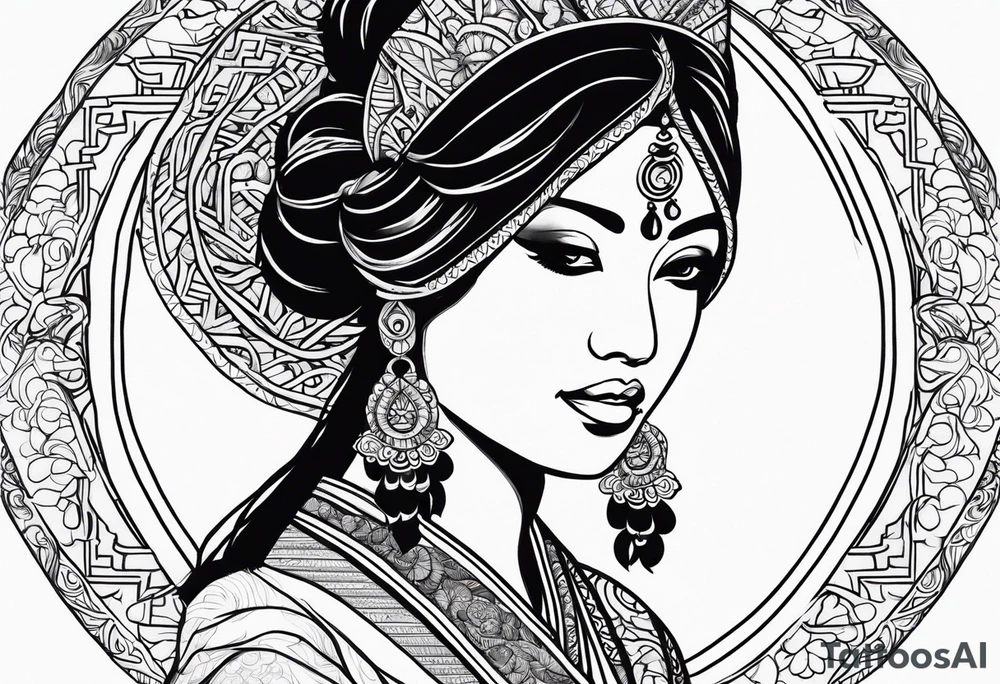 indian woman tattoo idea