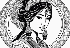 indian woman tattoo idea