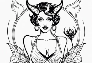 demon pinup tattoo idea