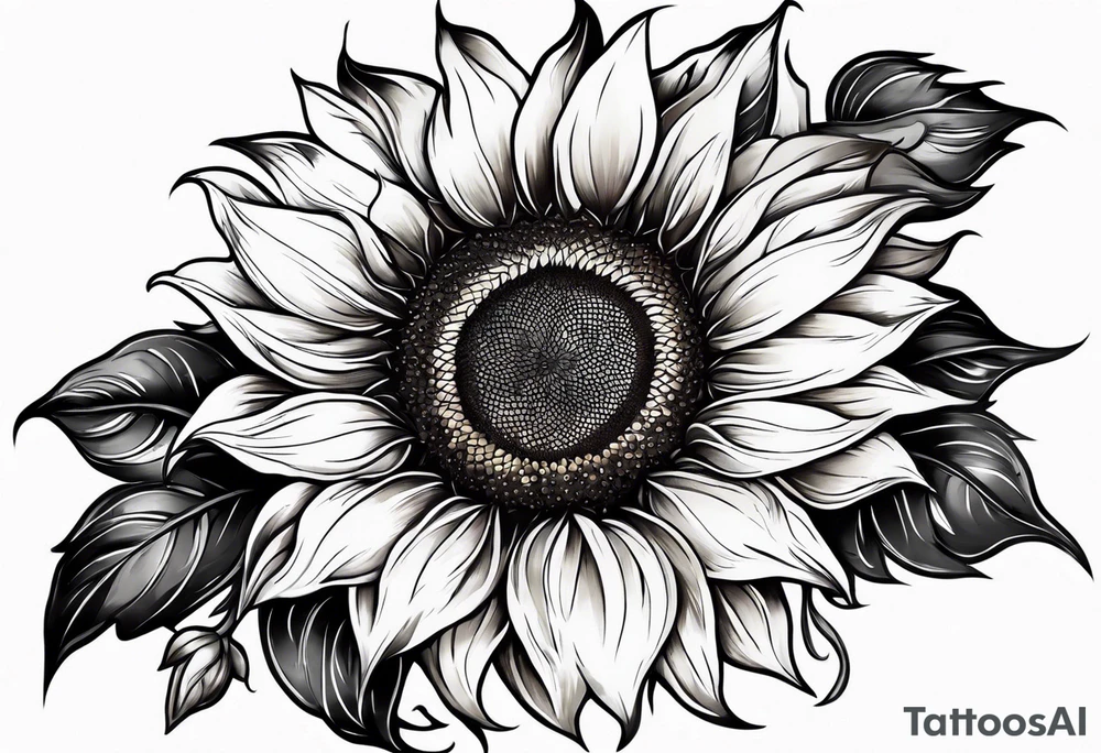 Sunflower corner tattoo idea