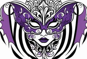 Unhappy Masquerade mask that is purple and black tattoo idea