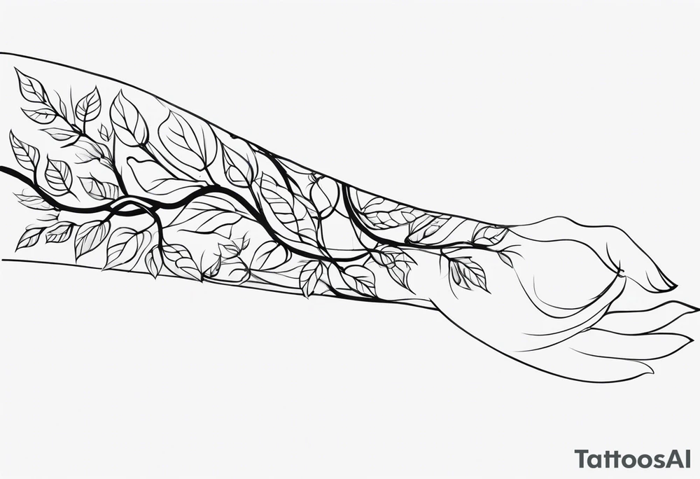 Delicate Vines crawling up the arm. Sleeve. tattoo idea