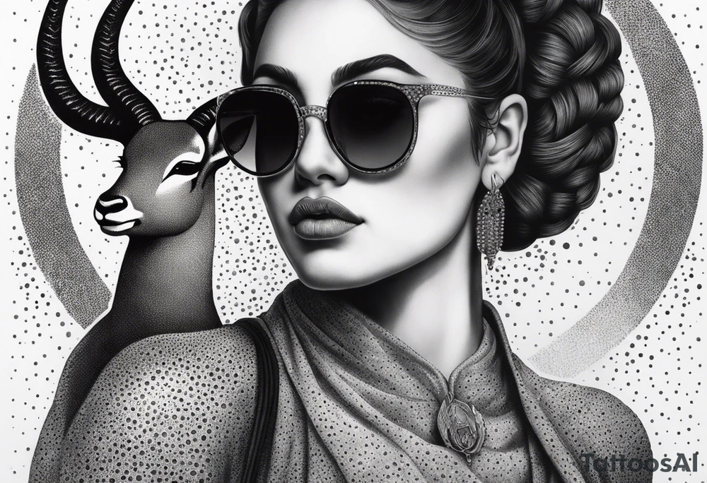 woman with big titts, capricorn with sunglasses tattoo idea