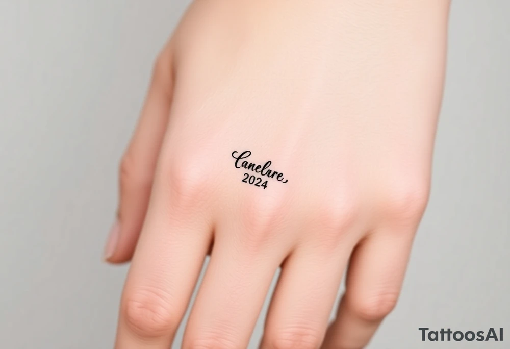 simple and elegant black ring with a delicate engraving of the wedding date or the partners' initials tattoo idea