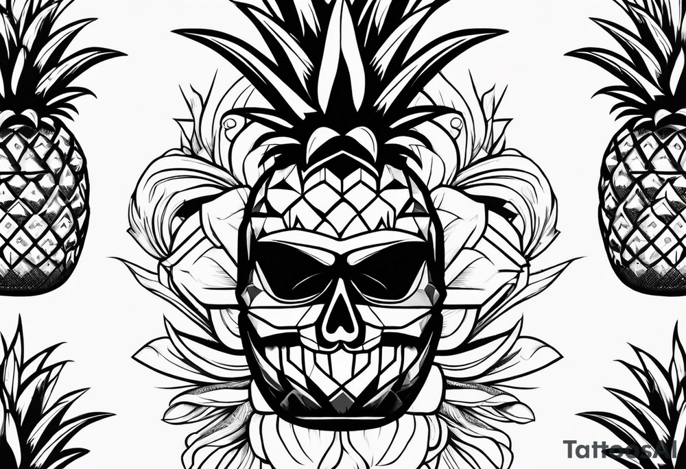 Half pineapple half bomb tattoo idea