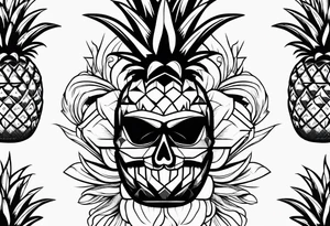 Half pineapple half bomb tattoo idea