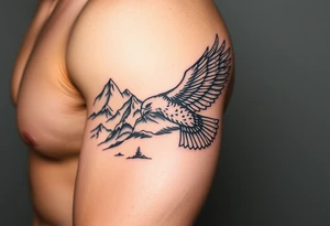 mountains and an eagle tattoo idea