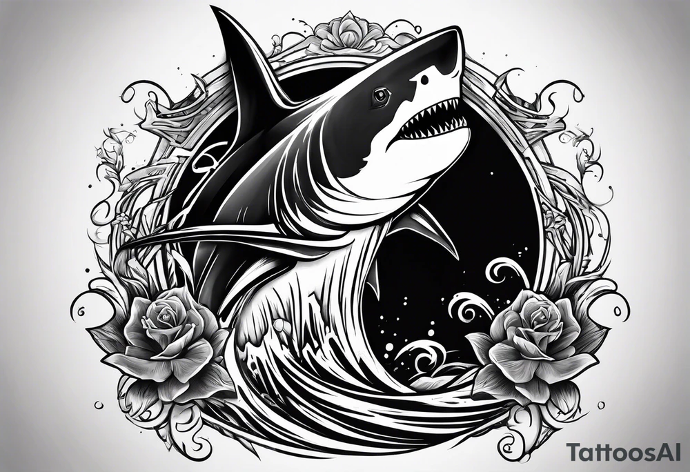 Shark grim reaper tattoo idea