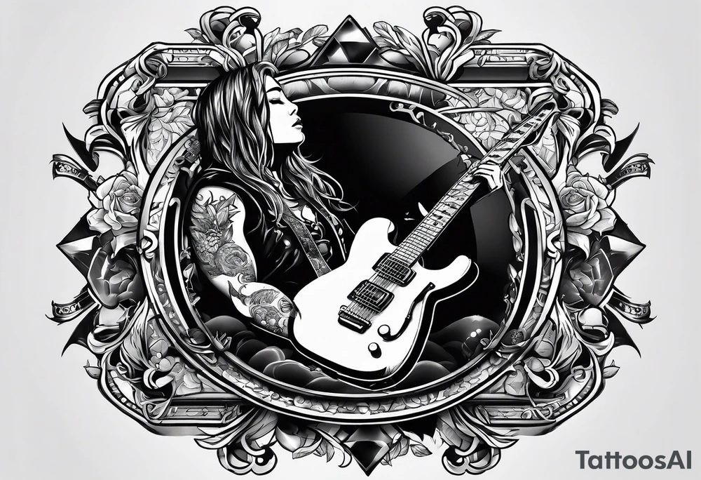 heavy metal music with guitar and vocals tattoo idea