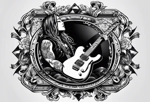 heavy metal music with guitar and vocals tattoo idea