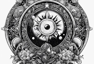 Eldridge horror, astrology scene tattoo idea