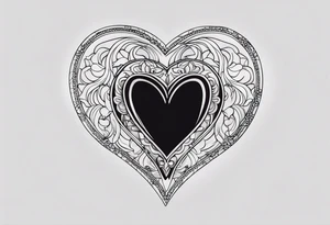 necklace heart locket with a male and female shadow hugging tattoo idea