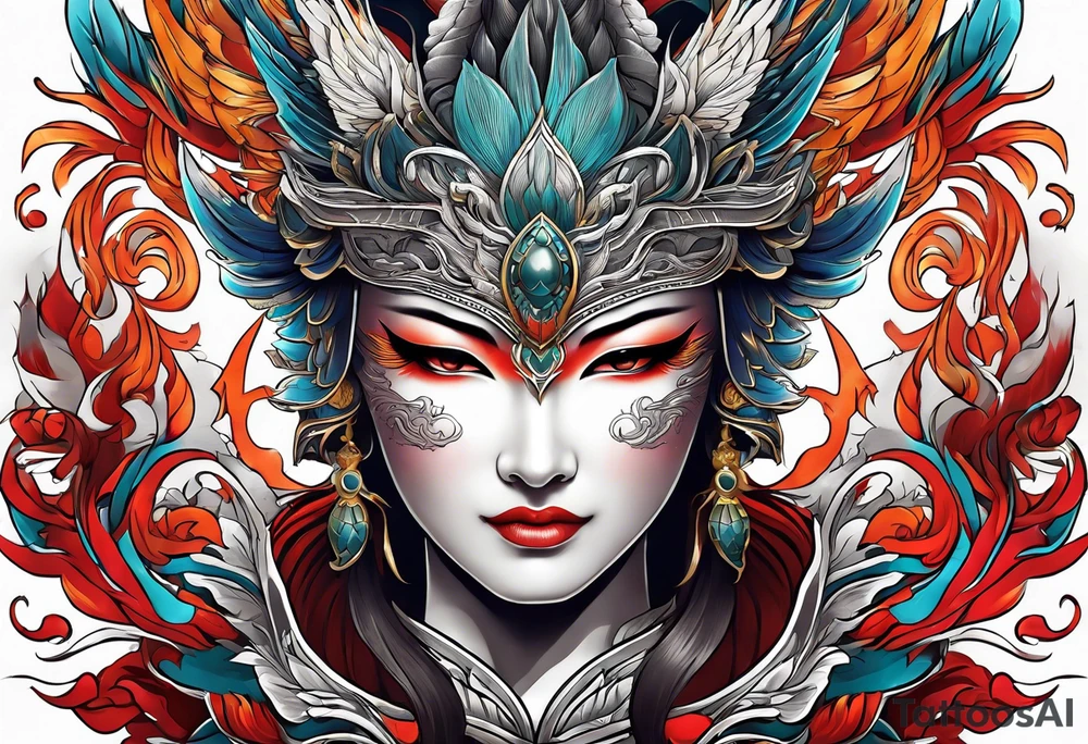 phoenix mask tattoo idea