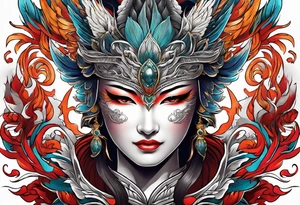 phoenix mask tattoo idea