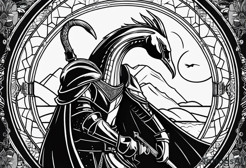 Swan Knight of Dol Amroth, Minimalist Logo, Minimalist, Line Art, Golden Ratio tattoo idea