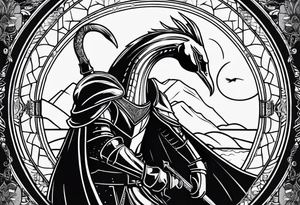 Swan Knight of Dol Amroth, Minimalist Logo, Minimalist, Line Art, Golden Ratio tattoo idea
