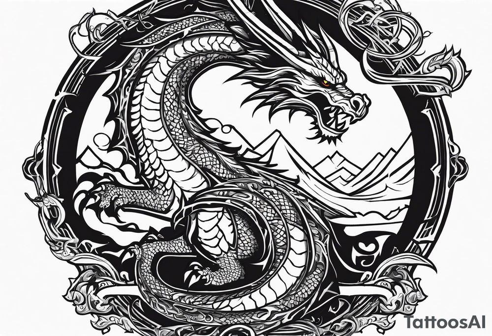 Valhalla chains dark cloud
 sword dragon tattoo idea