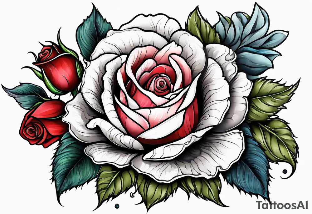 animal flower rose, sunflower, tattoo idea