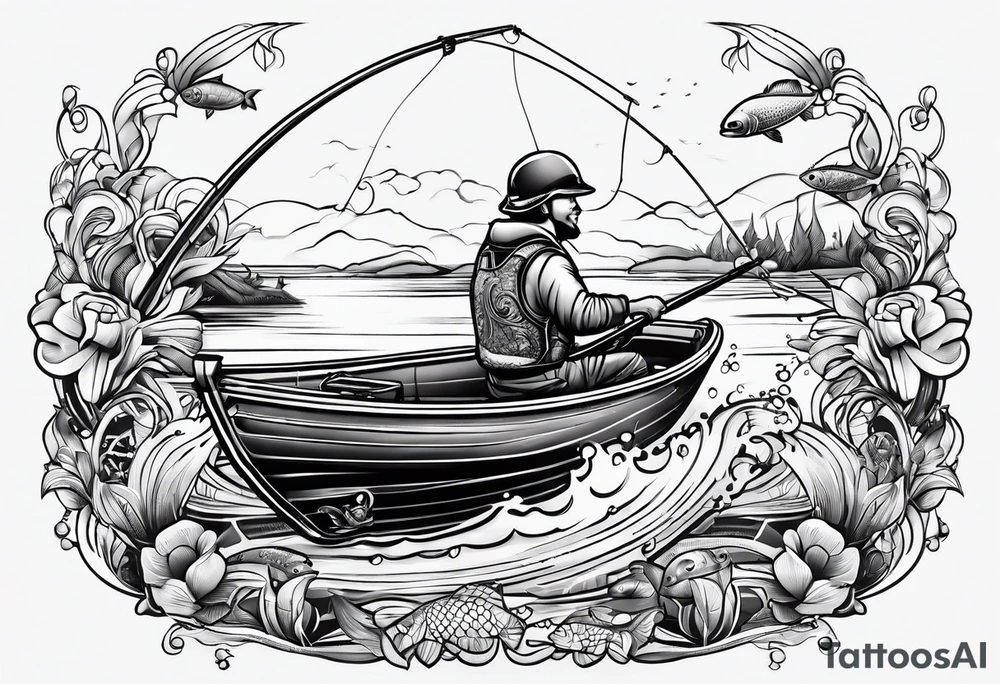 Micro sprint helnet with a number 2 and fishing tattoo idea