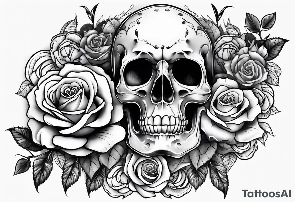 Arm sleeve with skulls alligators and roses tattoo idea