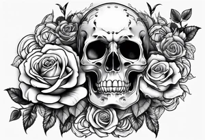 Arm sleeve with skulls alligators and roses tattoo idea