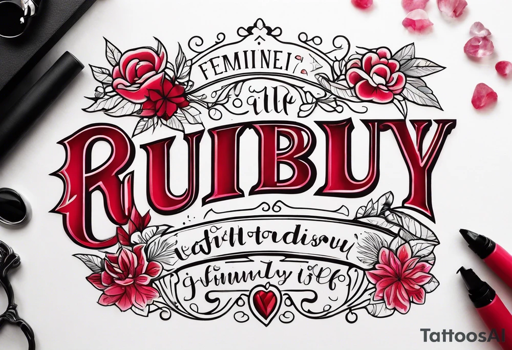 Feminine font : Ruby tattoo idea