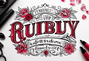 Feminine font : Ruby tattoo idea