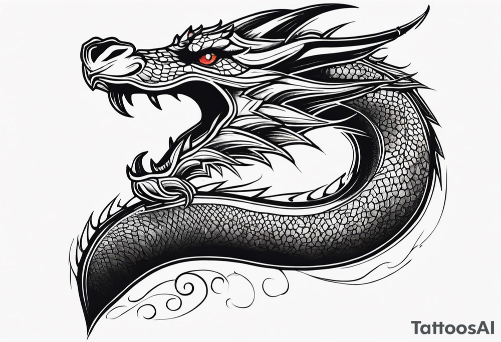 Dragon neck full tattoo idea