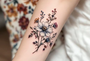 Wildflowers clustered together tattoo idea