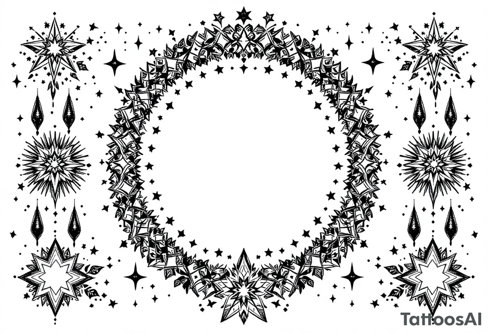 Small stars and tears background tattoo idea