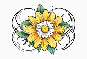 infinity symbol with  daisy tattoo idea
