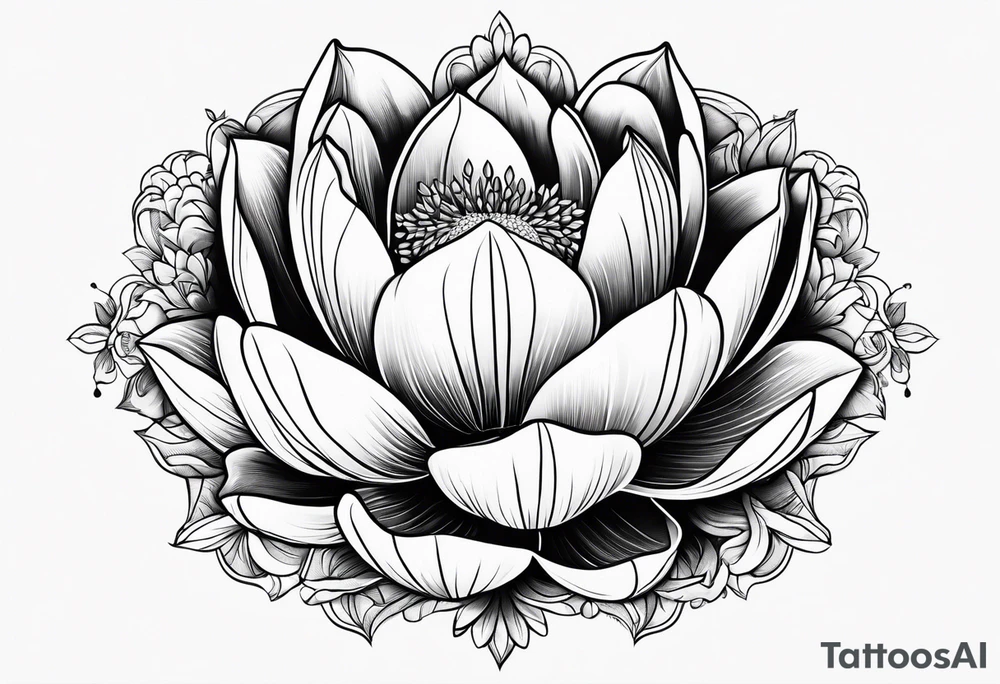 Flower that looks like lotus and tulip combined tattoo idea