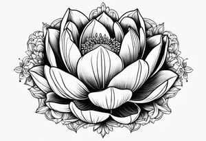 Flower that looks like lotus and tulip combined tattoo idea