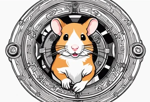 A hamster running in his wheel tattoo idea