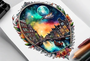 Animals made from glass in Amsterdam canal in space tattoo idea