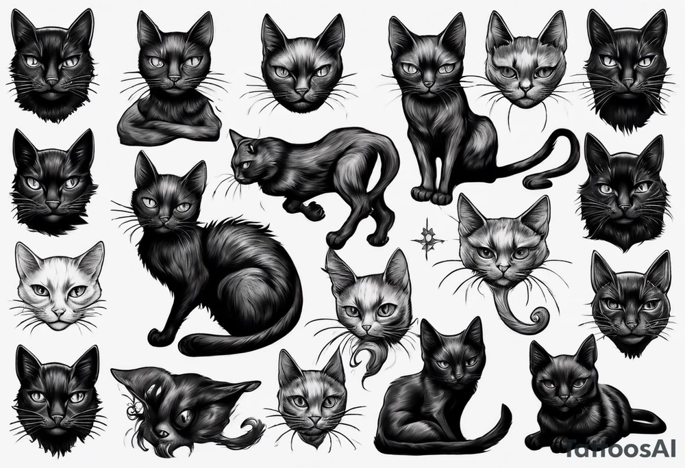black cat tattoo idea