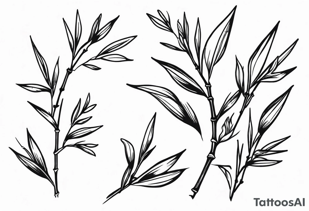 small bamboo branches tattoo idea