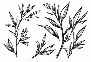 small bamboo branches tattoo idea