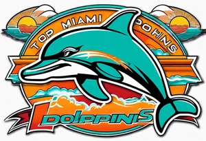 1984 old school miami dolphins logo tattoo idea
