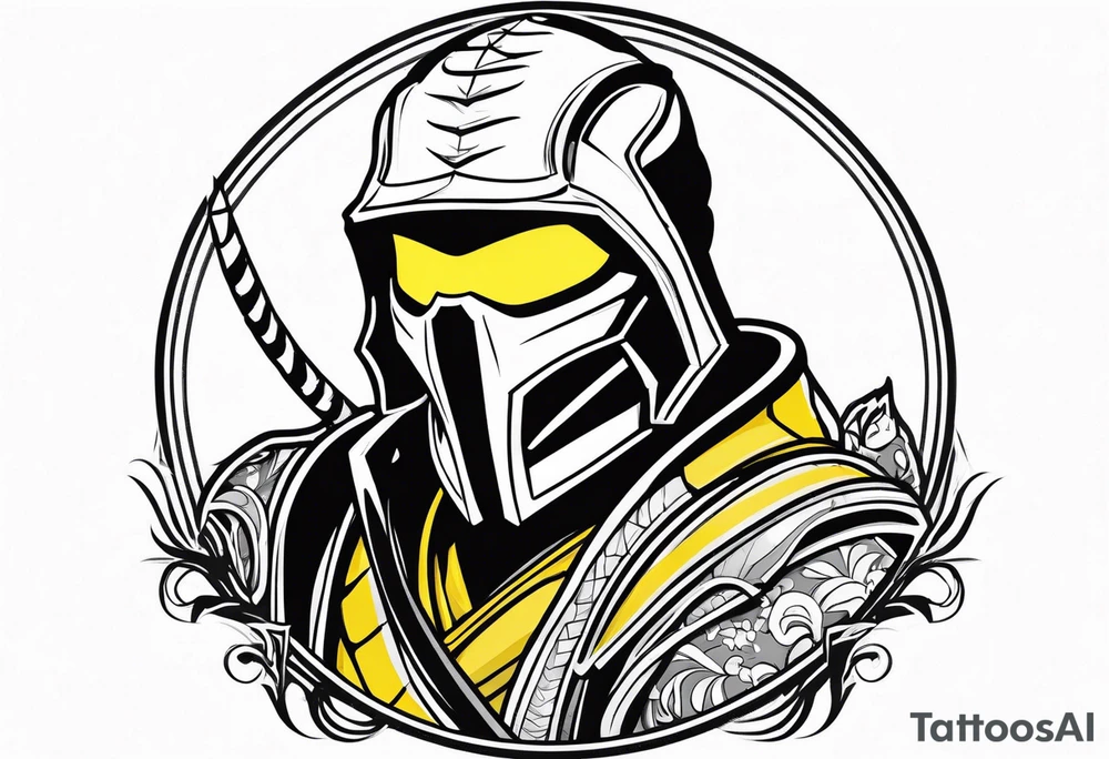 Iconic character Scorpion from Mortal Kombat game tattoo idea