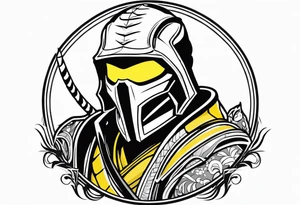 Iconic character Scorpion from Mortal Kombat game tattoo idea