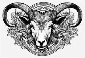 Aries power money influence evil tattoo idea