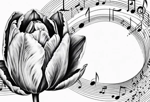 Tulip with music note tattoo idea